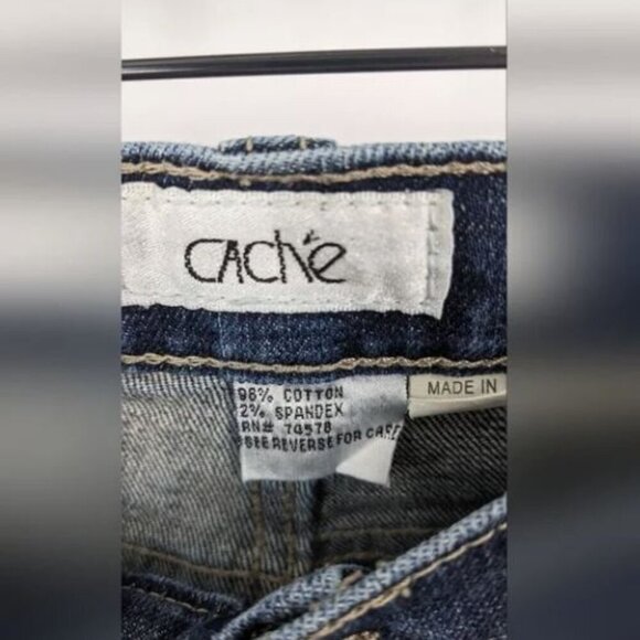 Cache Jeans Size 8 Mid Rise Y2K Studded Flare - Picture 3 of 4